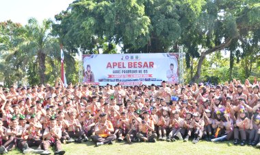 Spektakuler! 1.500 Penggalang dan Penegak Padati Alun-Alun Magetan, Parade Semaphore Warnai Hari Pramuka ke-65