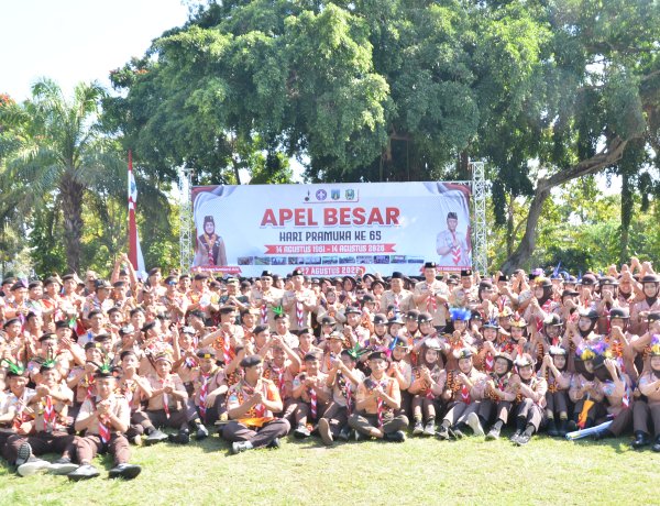 Spektakuler! 1.500 Penggalang dan Penegak Padati Alun-Alun Magetan, Parade Semaphore Warnai Hari Pramuka ke-65
