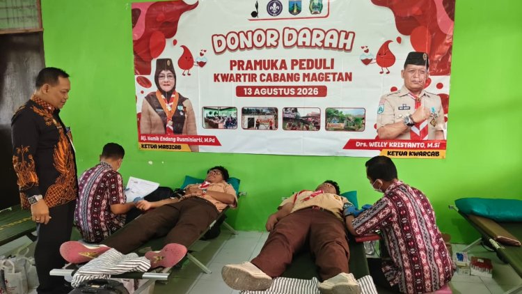 Pramuka Peduli Kwarcab Magetan Gelar Donor Darah, Wujud Nyata Kepedulian dan Kemanusiaan